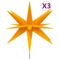 vidaXL Lámpara de Navidad LED plegable 3 unidades amarillo 57 cm