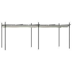 vidaXL Pérgola con cubierta retráctil color crema 589x292x230 cm