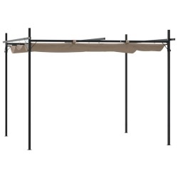vidaXL Pérgola con cubierta retráctil gris taupe 295x292x230 cm