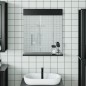 vidaXL Espejo de baño con estante BERG madera maciza negro 60x12x70cm vidaXL Espejo de baño con estante BERG madera maciza negro 60x12x70cm