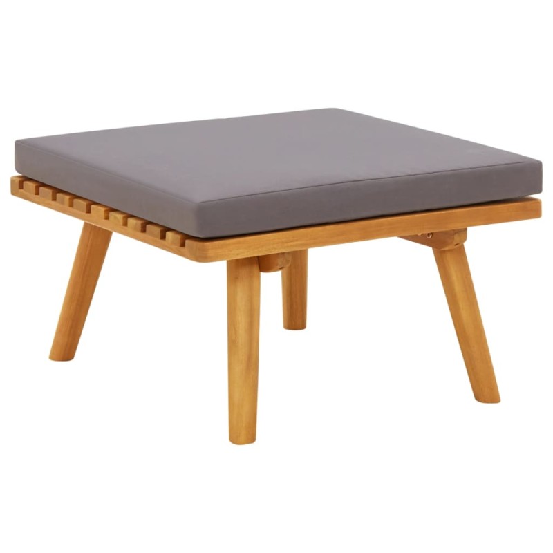 vidaXL Reposapiés de jardín y cojín madera maciza acacia 60x60x29 cm vidaXL Reposapiés de jardín y cojín madera maciza acacia 60x60x29 cm