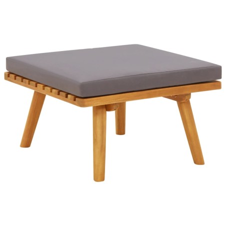 vidaXL Reposapiés de jardín y cojín madera maciza acacia 60x60x29 cm