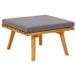 vidaXL Reposapiés de jardín y cojín madera maciza acacia 60x60x29 cm vidaXL Reposapiés de jardín y cojín madera maciza acacia 60x60x29 cm