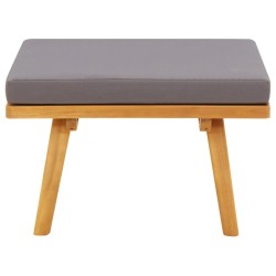 vidaXL Reposapiés de jardín y cojín madera maciza acacia 60x60x29 cm