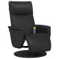 vidaXL Sillón reclinable masaje con reposapiés cuero sintético negro vidaXL Sillón reclinable masaje con reposapiés cuero sintético negro