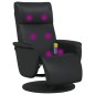 vidaXL Sillón reclinable masaje con reposapiés cuero sintético negro vidaXL Sillón reclinable masaje con reposapiés cuero sintético negro