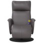 vidaXL Sillón reclinable de masaje con reposapiés cuero sintético gris vidaXL Sillón reclinable de masaje con reposapiés cuero sintético gris