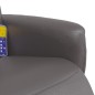 vidaXL Sillón reclinable de masaje con reposapiés cuero sintético gris vidaXL Sillón reclinable de masaje con reposapiés cuero sintético gris