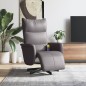 vidaXL Sillón reclinable de masaje con reposapiés cuero sintético gris vidaXL Sillón reclinable de masaje con reposapiés cuero sintético gris