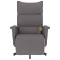 vidaXL Sillón reclinable de masaje con reposapiés cuero sintético gris vidaXL Sillón reclinable de masaje con reposapiés cuero sintético gris