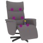 vidaXL Sillón reclinable de masaje con reposapiés cuero sintético gris vidaXL Sillón reclinable de masaje con reposapiés cuero sintético gris