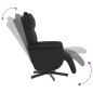 vidaXL Sillón reclinable masaje con reposapiés cuero sintético negro vidaXL Sillón reclinable masaje con reposapiés cuero sintético negro