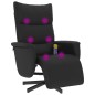 vidaXL Sillón reclinable masaje con reposapiés cuero sintético negro vidaXL Sillón reclinable masaje con reposapiés cuero sintético negro