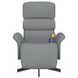 vidaXL Sillón reclinable de masaje con reposapiés tela gris claro vidaXL Sillón reclinable de masaje con reposapiés tela gris claro