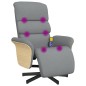 vidaXL Sillón reclinable de masaje con reposapiés tela gris claro vidaXL Sillón reclinable de masaje con reposapiés tela gris claro