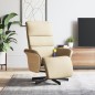 vidaXL Sillón reclinable con reposapiés tela color crema vidaXL Sillón reclinable con reposapiés tela color crema