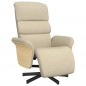 vidaXL Sillón reclinable con reposapiés tela color crema vidaXL Sillón reclinable con reposapiés tela color crema