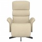 vidaXL Sillón reclinable con reposapiés tela color crema vidaXL Sillón reclinable con reposapiés tela color crema