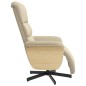 vidaXL Sillón reclinable con reposapiés tela color crema vidaXL Sillón reclinable con reposapiés tela color crema