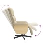 vidaXL Sillón reclinable con reposapiés tela color crema vidaXL Sillón reclinable con reposapiés tela color crema