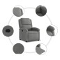 vidaXL Sillón reclinable de tela gris oscuro