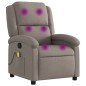 vidaXL Sillón de masaje reclinable de tela gris taupé vidaXL Sillón de masaje reclinable de tela gris taupé