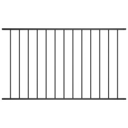 vidaXL Panel de valla de acero con recubrimiento polvo negro 1,7x1,25m