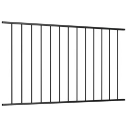 vidaXL Panel de valla de acero con recubrimiento polvo negro 1,7x1,25m