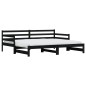vidaXL Sofá cama nido madera maciza de pino negro 80x200 cm vidaXL Sofá cama nido madera maciza de pino negro 80x200 cm