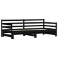 vidaXL Sofá cama nido madera maciza de pino negro 80x200 cm vidaXL Sofá cama nido madera maciza de pino negro 80x200 cm