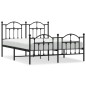 vidaXL Estructura de cama cabecero y pie de cama metal negro 140x200cm vidaXL Estructura de cama cabecero y pie de cama metal negro 140x200cm