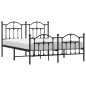 vidaXL Estructura de cama cabecero y pie de cama metal negro 140x200cm vidaXL Estructura de cama cabecero y pie de cama metal negro 140x200cm