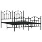 vidaXL Estructura de cama cabecero y pie de cama metal negro 140x200cm vidaXL Estructura de cama cabecero y pie de cama metal negro 140x200cm