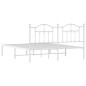 vidaXL Estructura de cama con cabecero metal blanca 160x200 cm