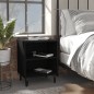 vidaXL Mesita de noche con patas de metal blanca 40x30x50 cm
