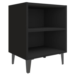 vidaXL Mesita de noche con patas de metal blanca 40x30x50 cm