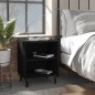 vidaXL Mesitas de noche con patas de metal 2 uds negro 40x30x50 cm