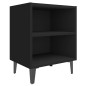 vidaXL Mesitas de noche con patas de metal 2 uds negro 40x30x50 cm