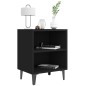 vidaXL Mesitas de noche con patas de metal 2 uds negro 40x30x50 cm