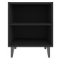 vidaXL Mesitas de noche con patas de metal 2 uds negro 40x30x50 cm