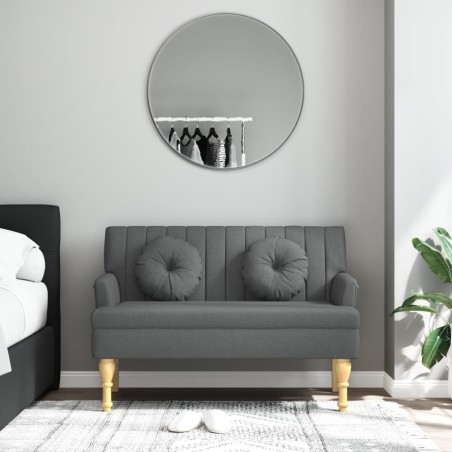 vidaXL Banco con cojines tela gris oscuro 113x64,5x75,5 cm