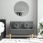 vidaXL Banco con cojines tela gris oscuro 113x64,5x75,5 cm vidaXL Banco con cojines tela gris oscuro 113x64,5x75,5 cm