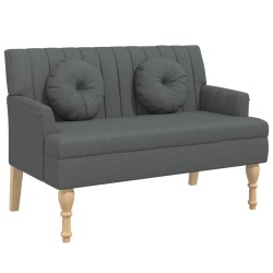 vidaXL Banco con cojines tela gris oscuro 113x64,5x75,5 cm