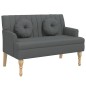 vidaXL Banco con cojines tela gris oscuro 113x64,5x75,5 cm vidaXL Banco con cojines tela gris oscuro 113x64,5x75,5 cm