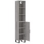 vidaXL Aparador alto madera contrachapada gris Sonoma 34,5x34x180 cm vidaXL Aparador alto madera contrachapada gris Sonoma 34,5x34x180 cm