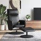 vidaXL Sillón reclinable masaje con reposapiés cuero sintético negro vidaXL Sillón reclinable masaje con reposapiés cuero sintético negro