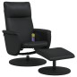 vidaXL Sillón reclinable masaje con reposapiés cuero sintético negro vidaXL Sillón reclinable masaje con reposapiés cuero sintético negro