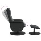 vidaXL Sillón reclinable masaje con reposapiés cuero sintético negro vidaXL Sillón reclinable masaje con reposapiés cuero sintético negro