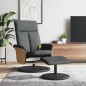 vidaXL Sillón reclinable de masaje con reposapiés tela gris oscuro vidaXL Sillón reclinable de masaje con reposapiés tela gris oscuro