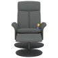 vidaXL Sillón reclinable de masaje con reposapiés tela gris oscuro vidaXL Sillón reclinable de masaje con reposapiés tela gris oscuro